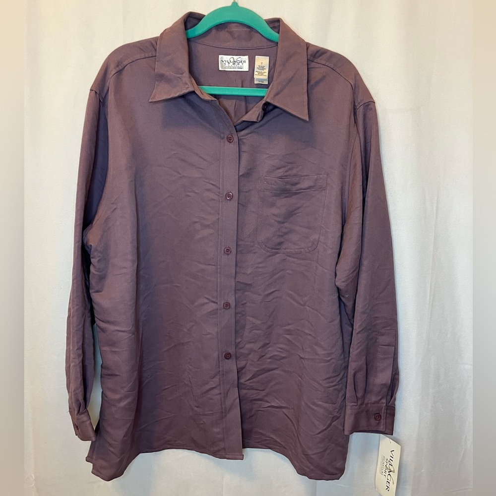 Villager Sport Signature Purple Button Down